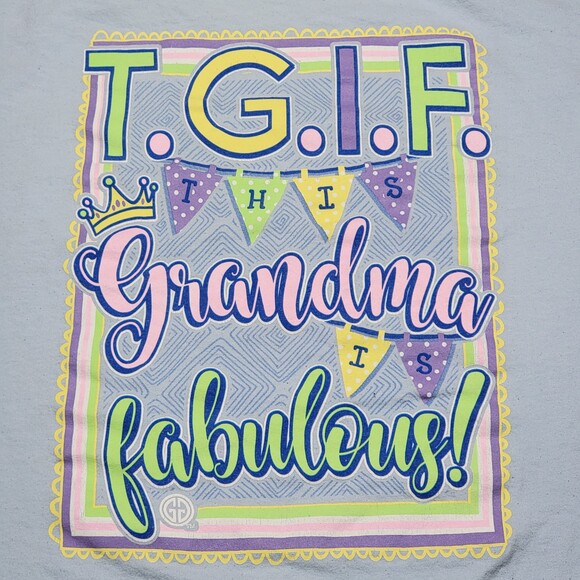 Girlie Girl Originals SS Lt. Blue Tee "TGIF" - Size 2XL - Picture 1 of 7